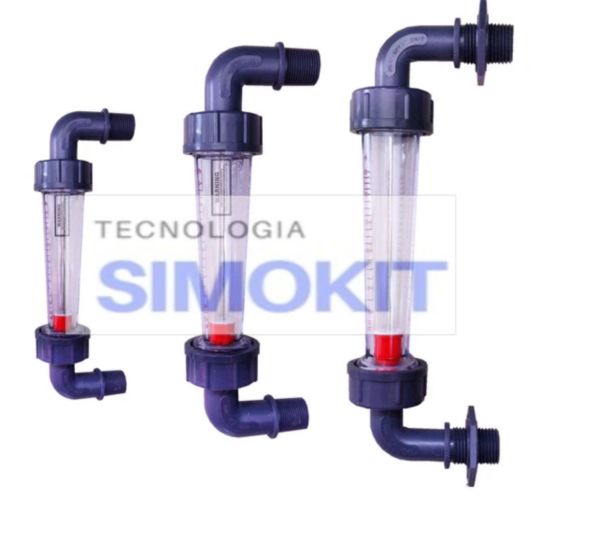 Rotâmetro painel curvo Água 400 A 4000 L/h DN32 rosca bsp