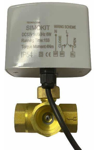 Válvula Esfera 3 Vias Latão DN15 CR02 24V - Imagem 2