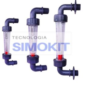 Rotâmetro painel curvo Água 100 A 1000 L/h DN25 rosca bsp