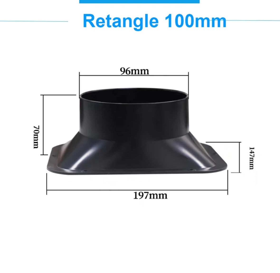 SUPORTE PARA SAIDA DE AR DO HUMIDIFICADOR EM ABS 197X147- 96MM - Imagem 3