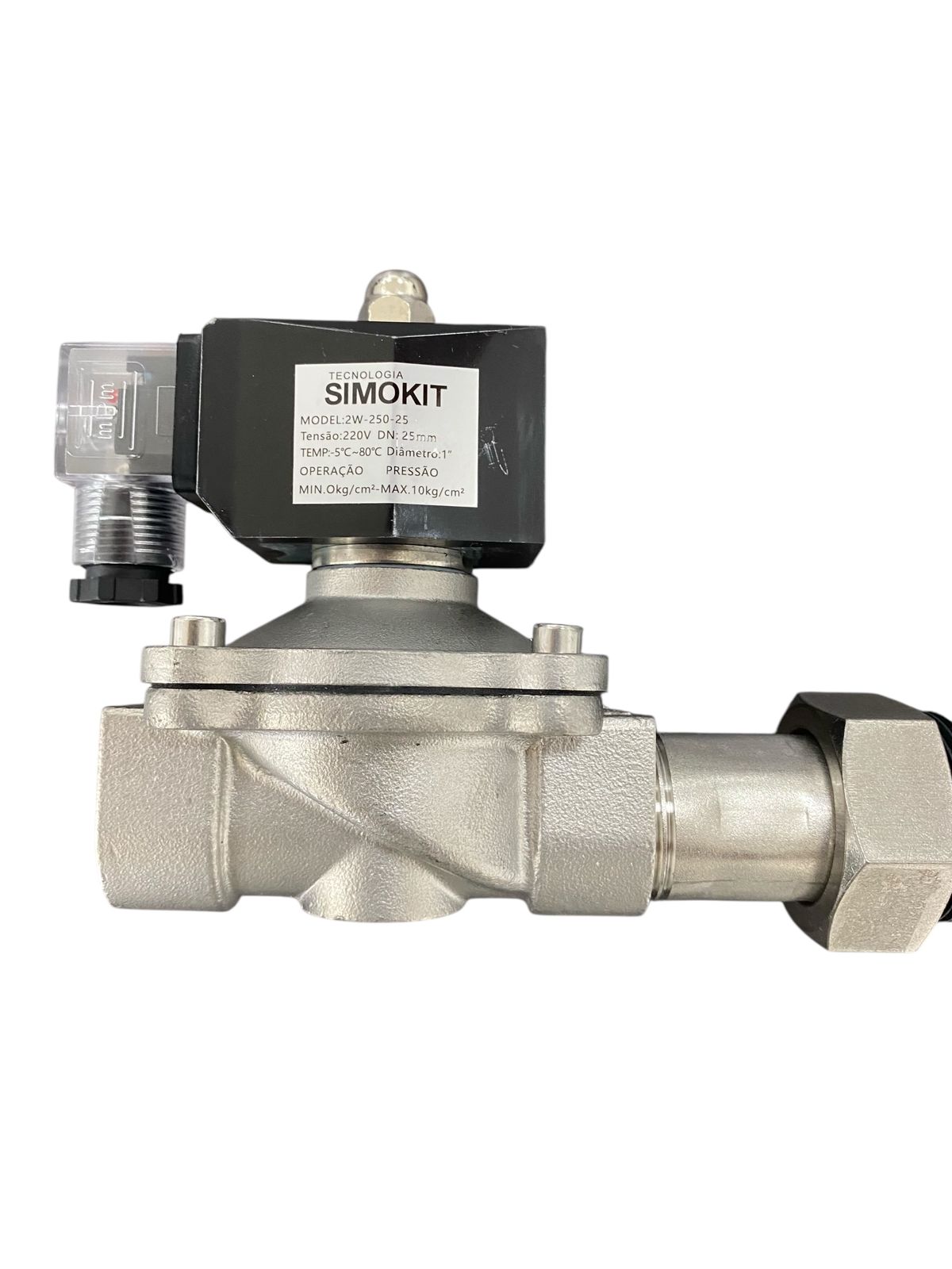 Kit Válvula Solenoide NF Inox DN25 + Sensor Fluxo DN32 + Conexões - Imagem 2