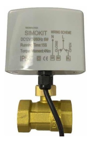 Válvula Esfera Reta Latão DN20 3 vias S/ Motor - Imagem 2