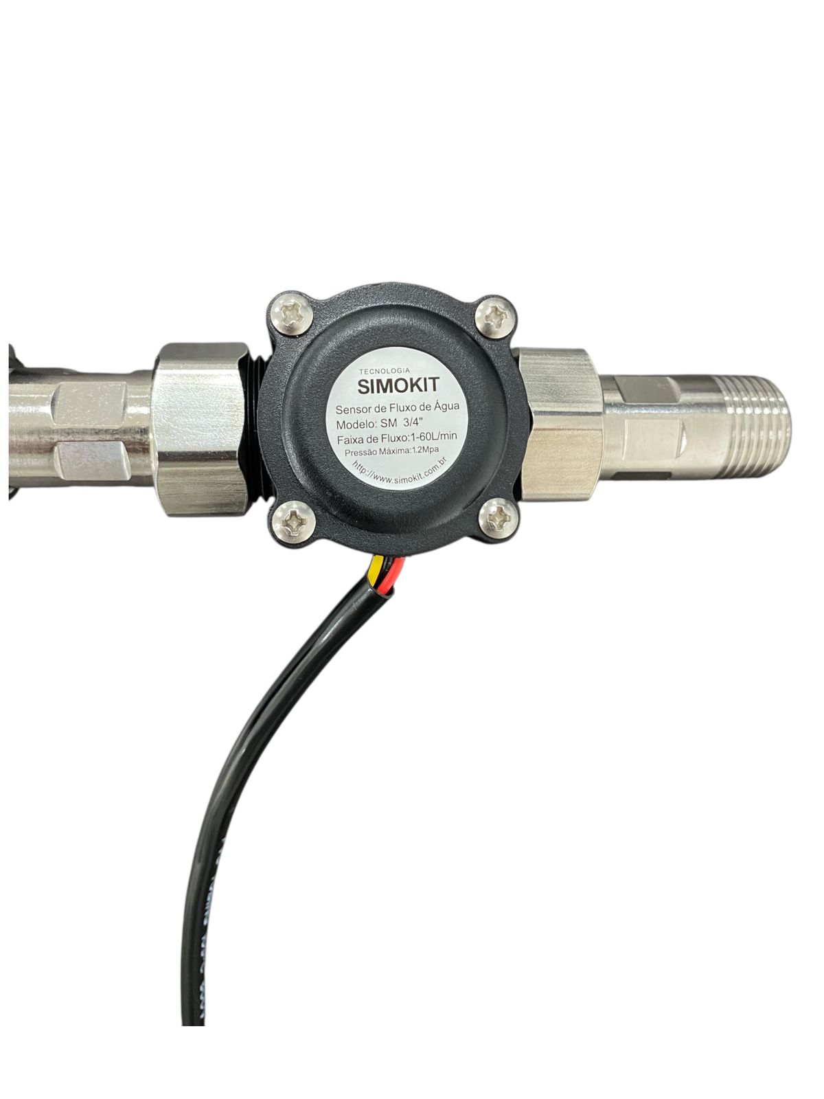 Kit Válvula Solenoide NF Inox DN15 + Sensor Fluxo DN20 + Conexões - Imagem 2