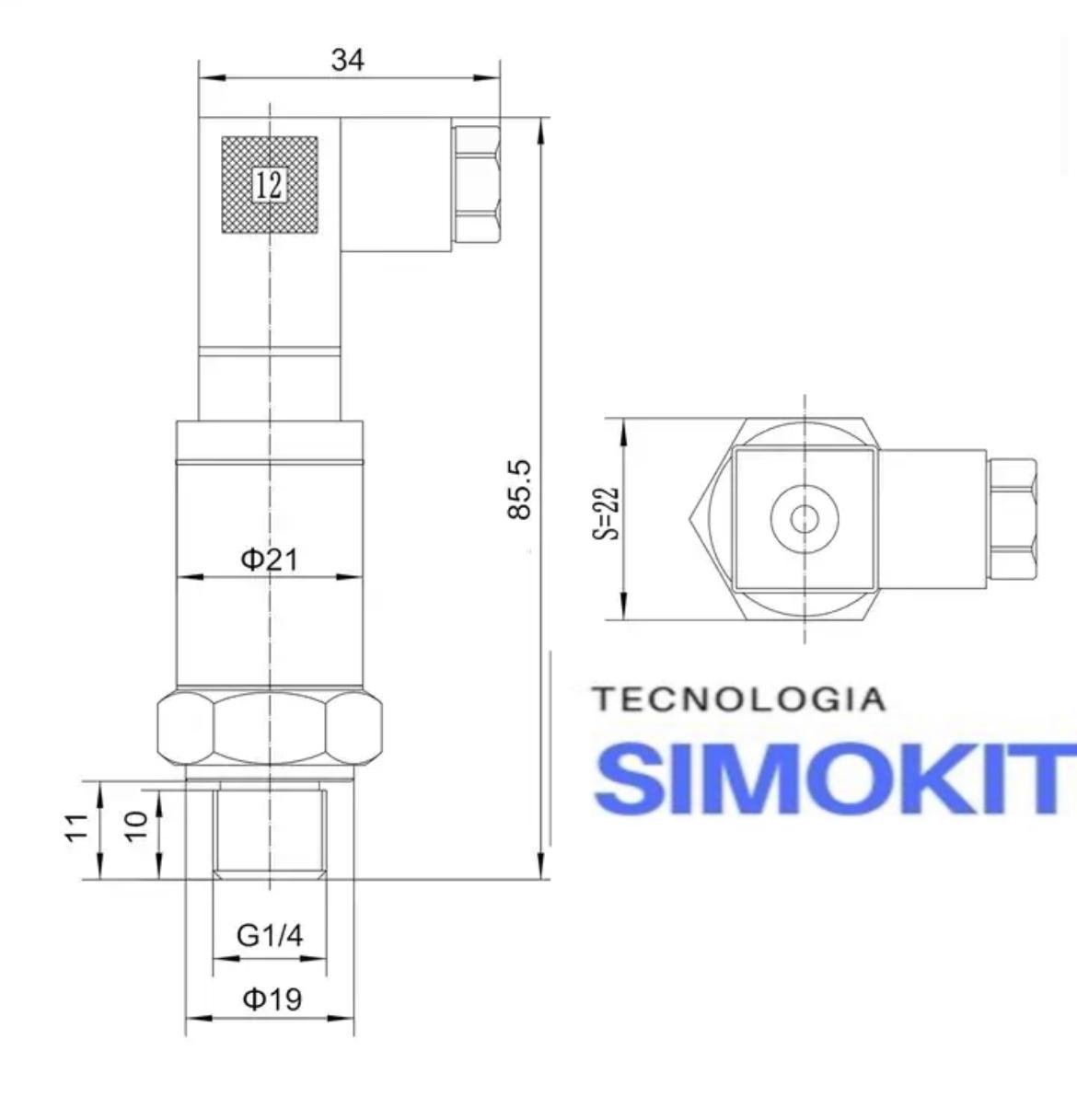 Transmissor de Pressão 0 A 10mpa 4-20ma - Imagem 2
