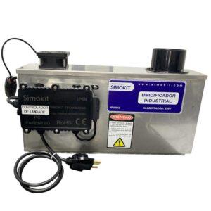 Umidificador Industrial 3kg/hora c/ controlador de umidade - Pequeno - UV em Inox