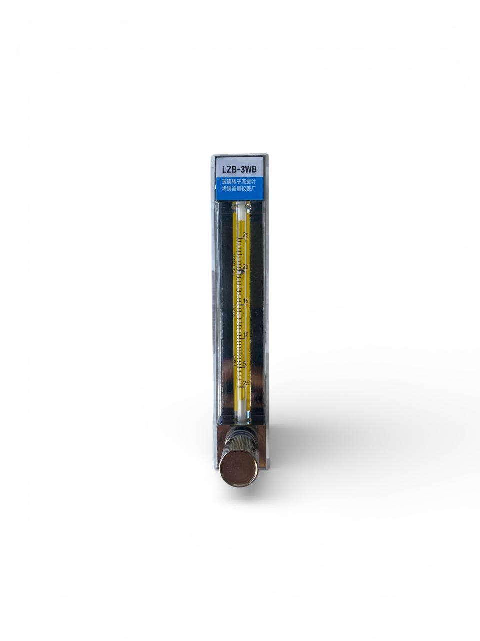 Rotâmetro Painel Água VIDRO 2.5 - 25 ml/min C/ Válvula