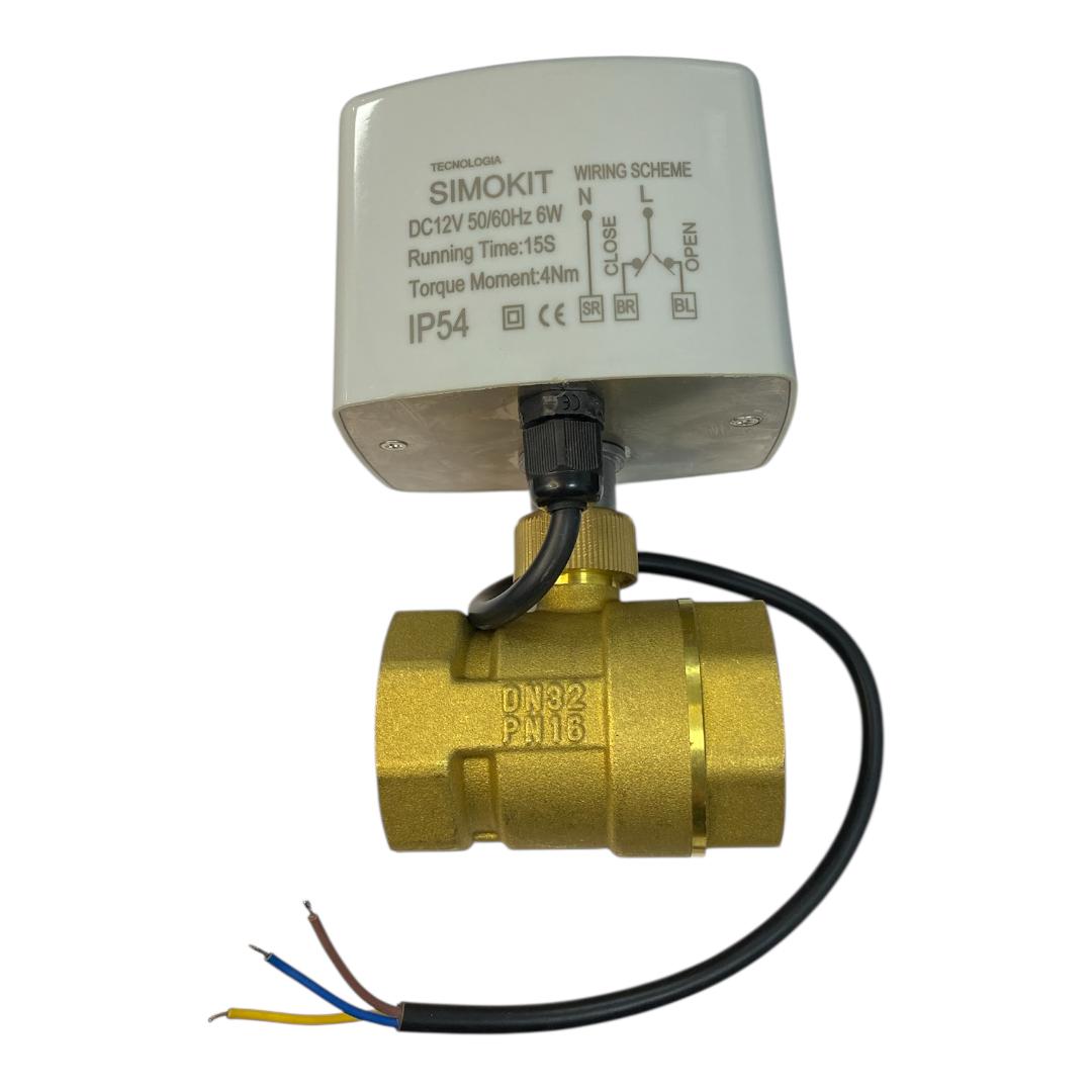 Válvula Esfera Reta Latão DN32 CR02 12V - Imagem 2