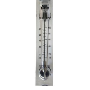Rotâmetro painel água DN25 10-100lpm s/ válvula