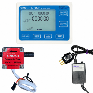 Kit Medidor Fluxo Água Automático Digital 3/8