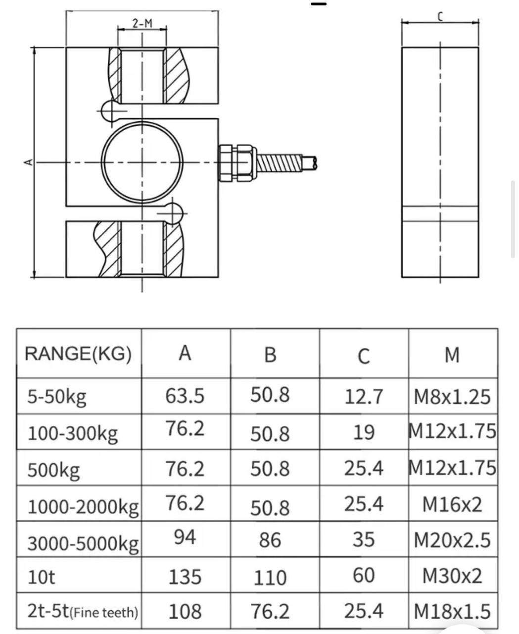 Célula De Carga Tipo S Mini10kg - Imagem 3