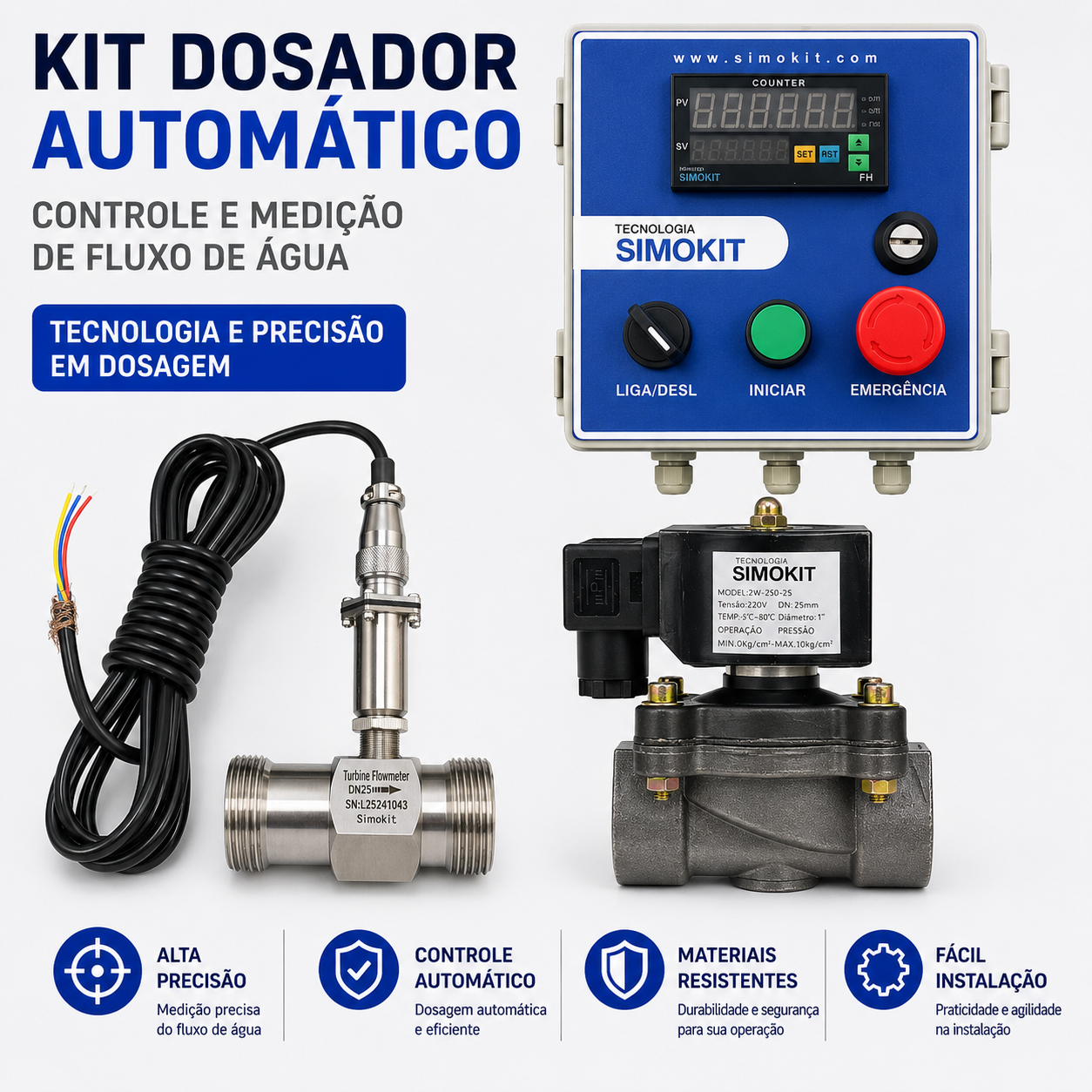 Dosador de Água Inox Alta Precisão 1" VPE