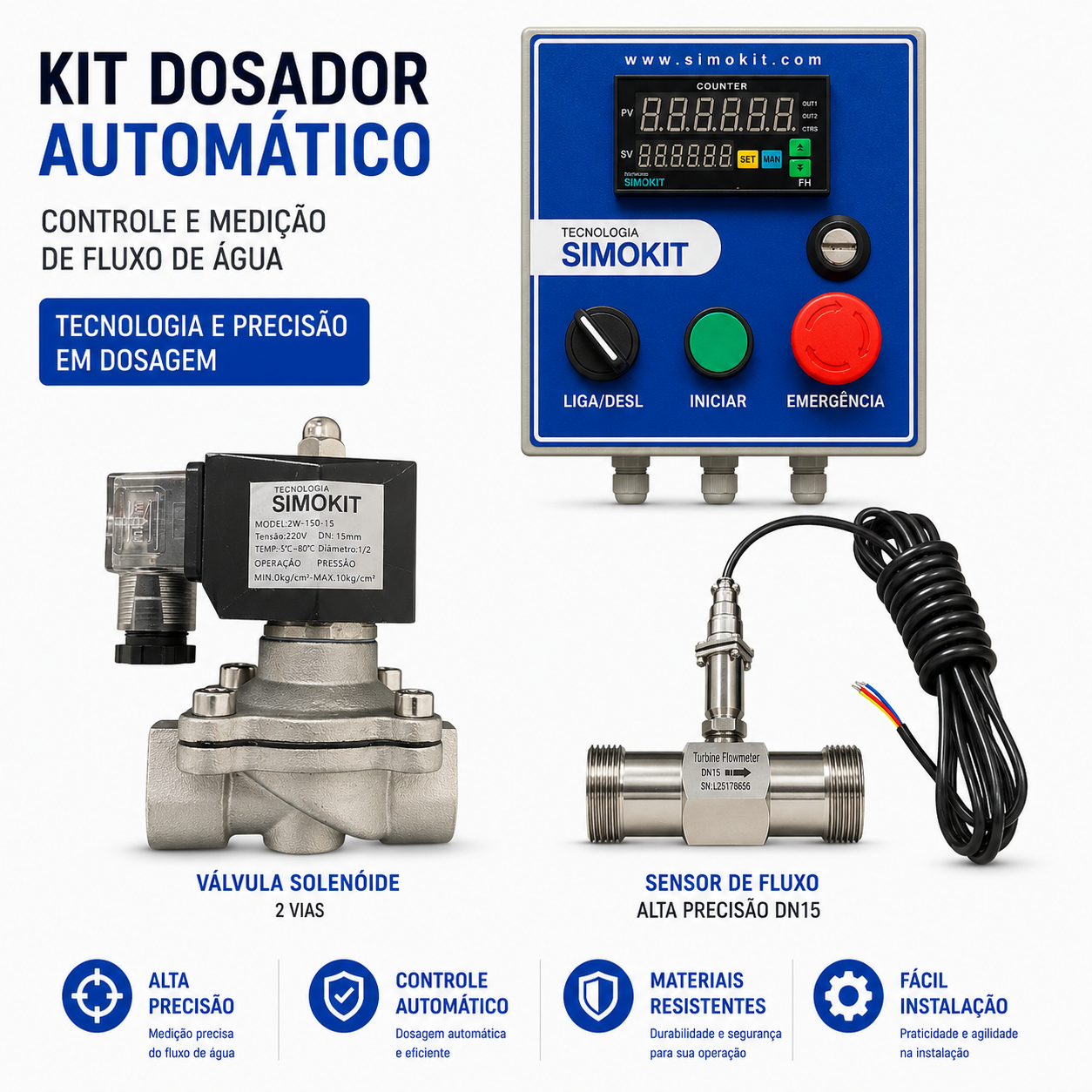 Dosador de Água Inox Alta Precisão 1/2" VINOX