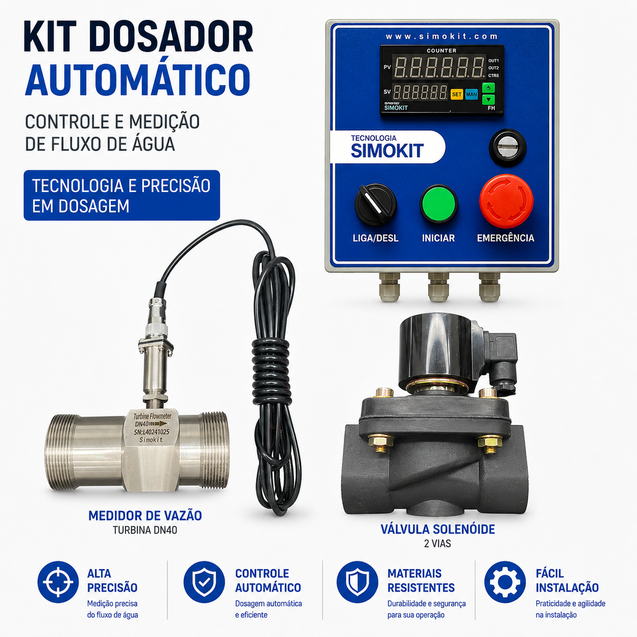 Dosador de Água Inox Alta Precisão 1-1/2" VPE