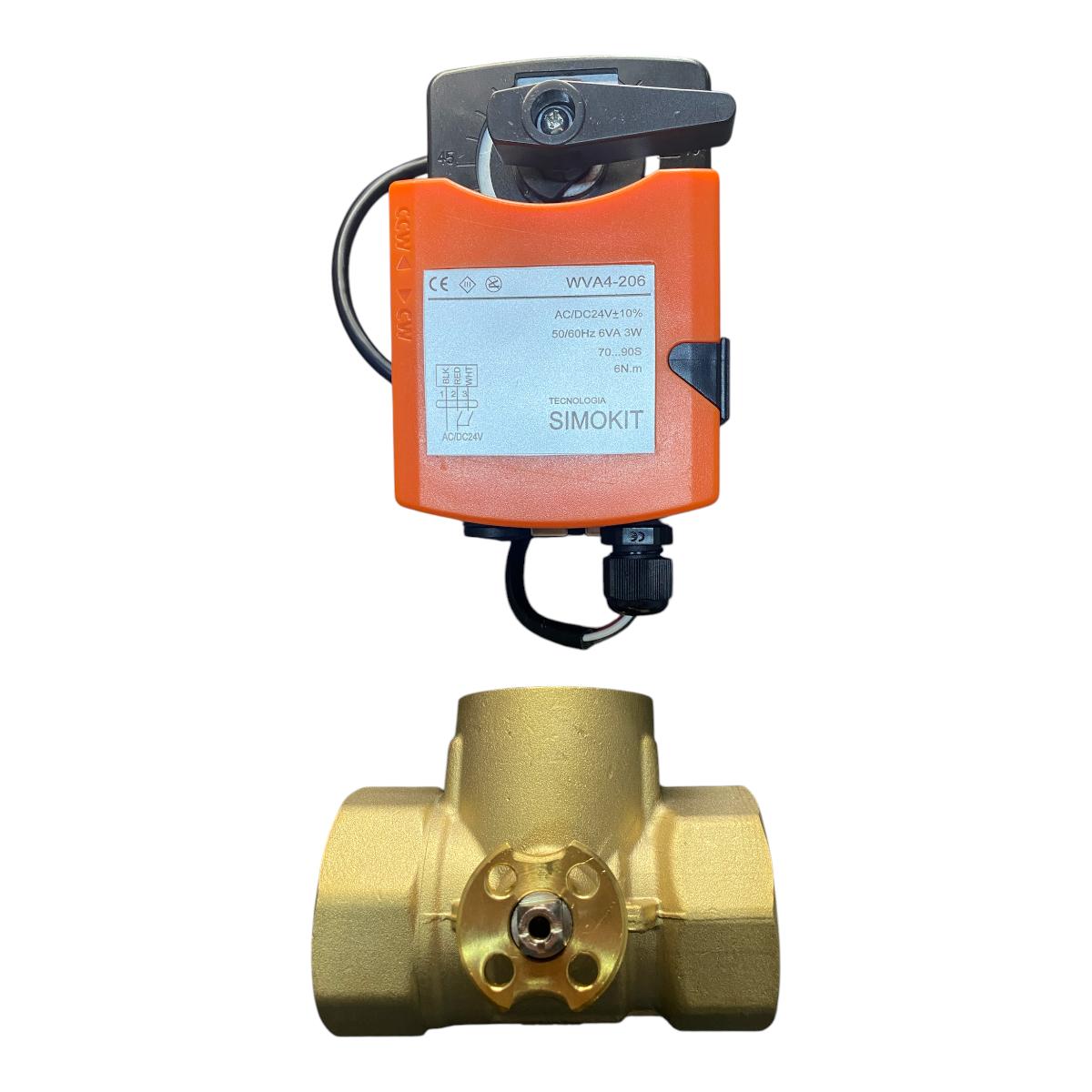 Válvula Esfera 3 Vias Latão DN40 24V - WVA4-206