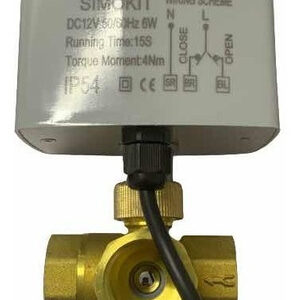 Válvula Esfera 3 Vias Latão DN15 CR02 12V