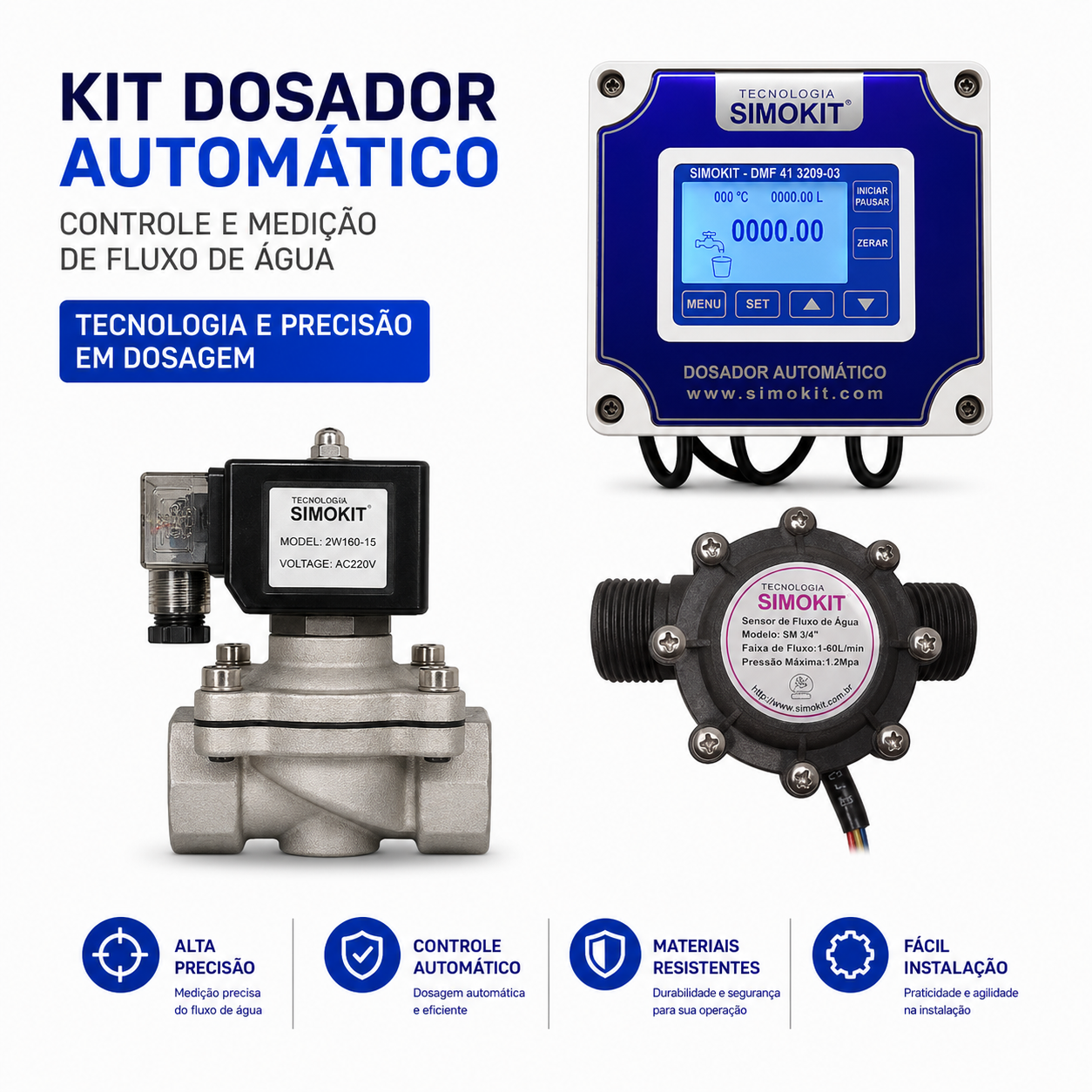 Dosador Água Automático Digital 1" DMF VINOX
