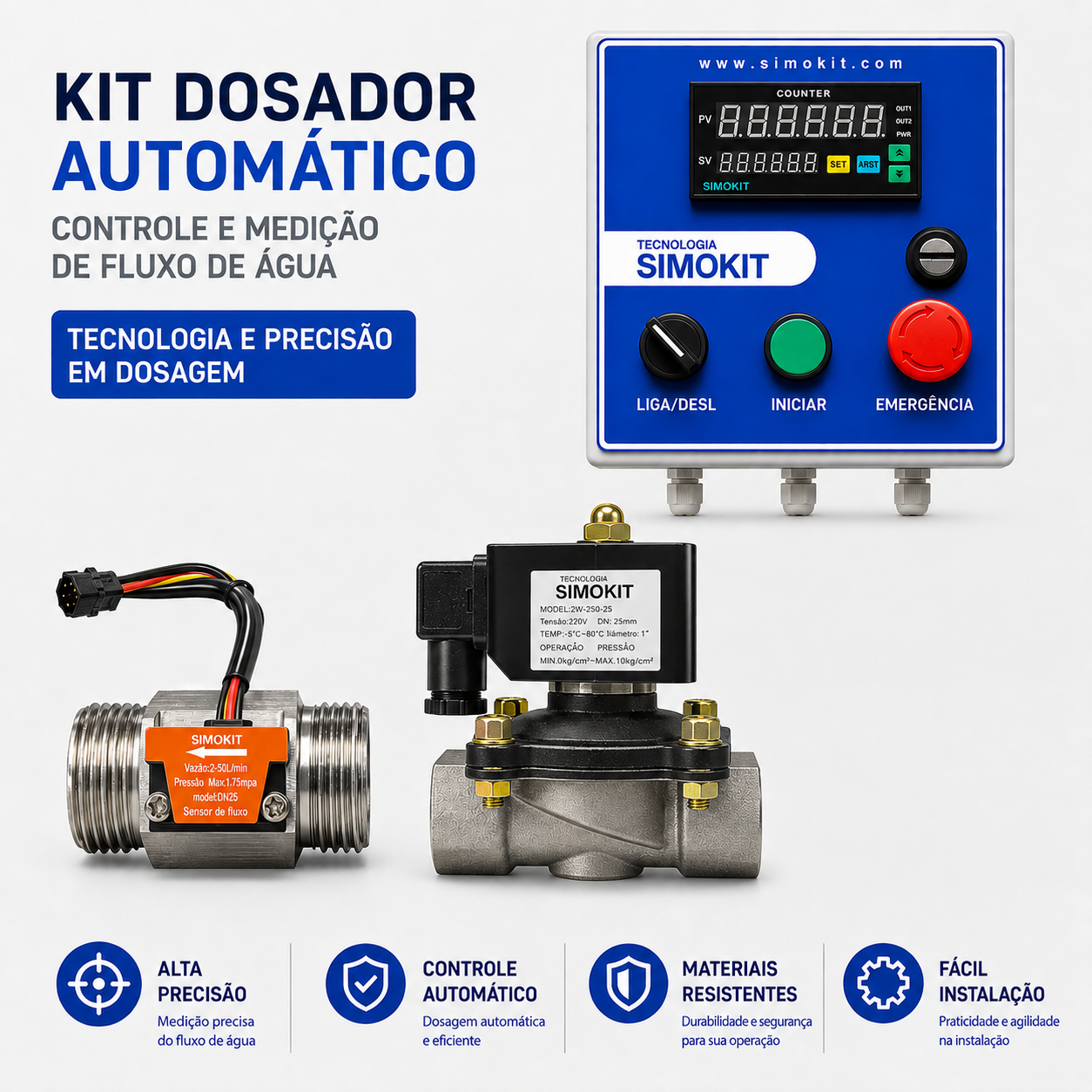 Dosador Água Automático Digital 1" SIH VPE
