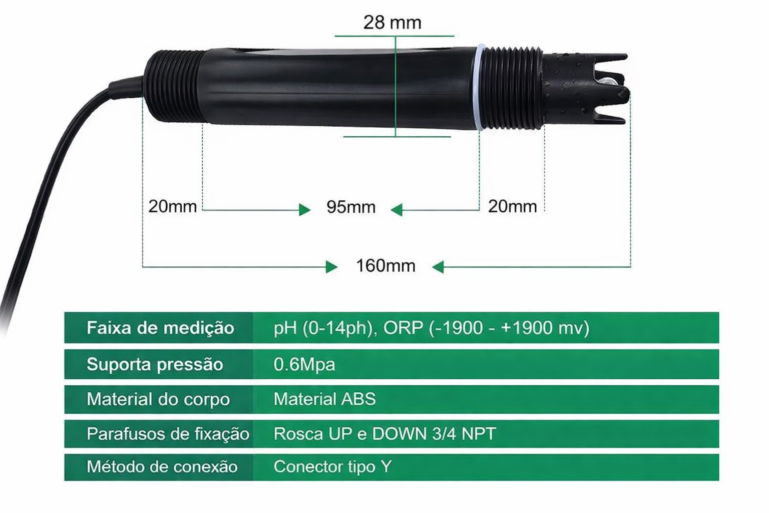 Medidor Ph Continua Digital relê/Saída 4-20ma - Imagem 6