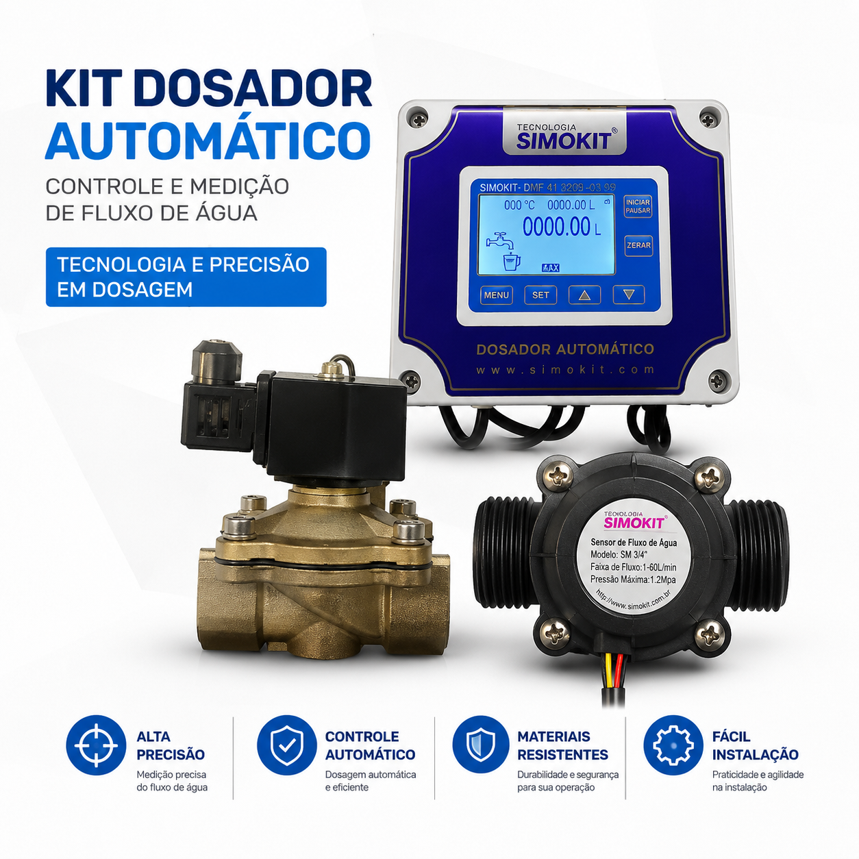Dosador Água Automático Digital 1/2" DMF VINOX