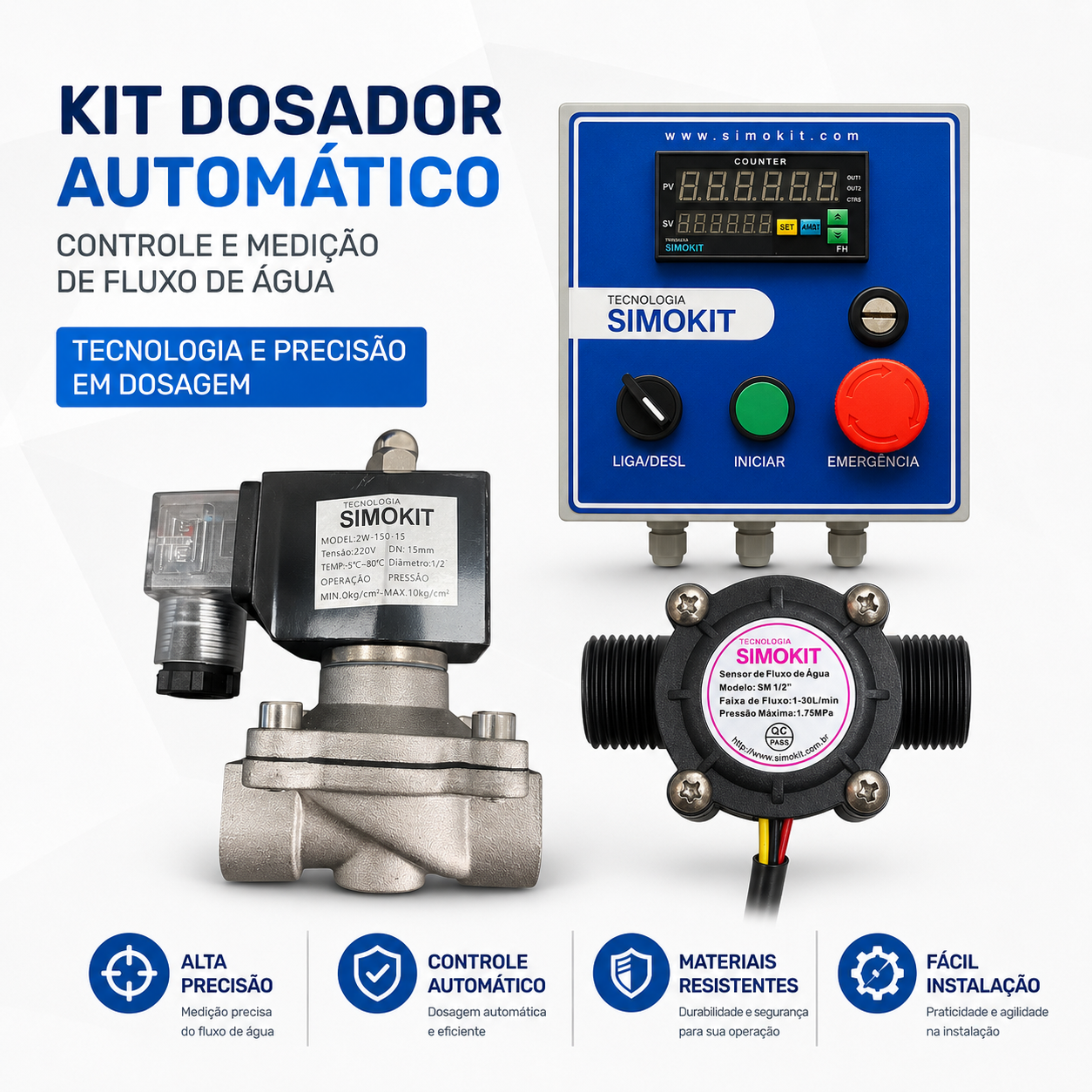 Dosador Agua Automático Digital 1/2" VINOX