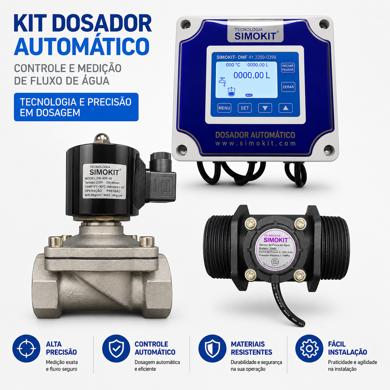 Dosador Água Automático Digital 1-1/2" DMF VINOX