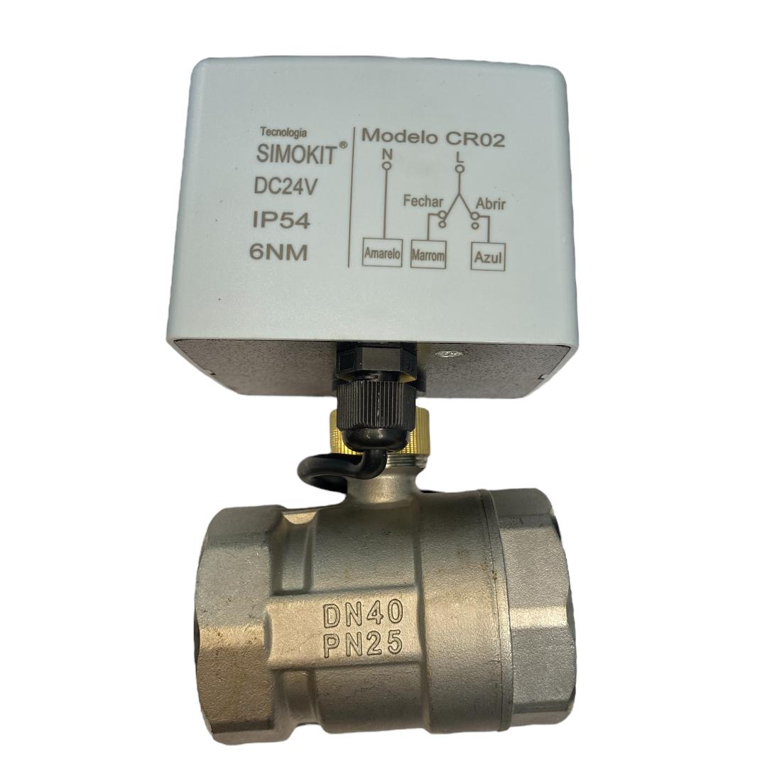 Válvula Esfera Reta Inox DN40 CR02 24V