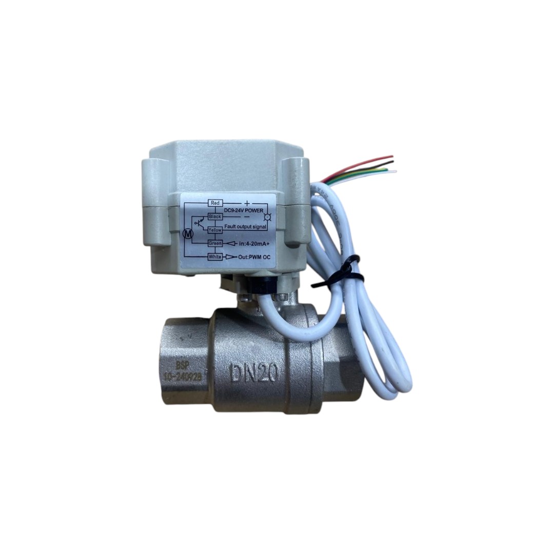 Válvula Esfera Reta Inox DN20 Proporcional 4-20mA