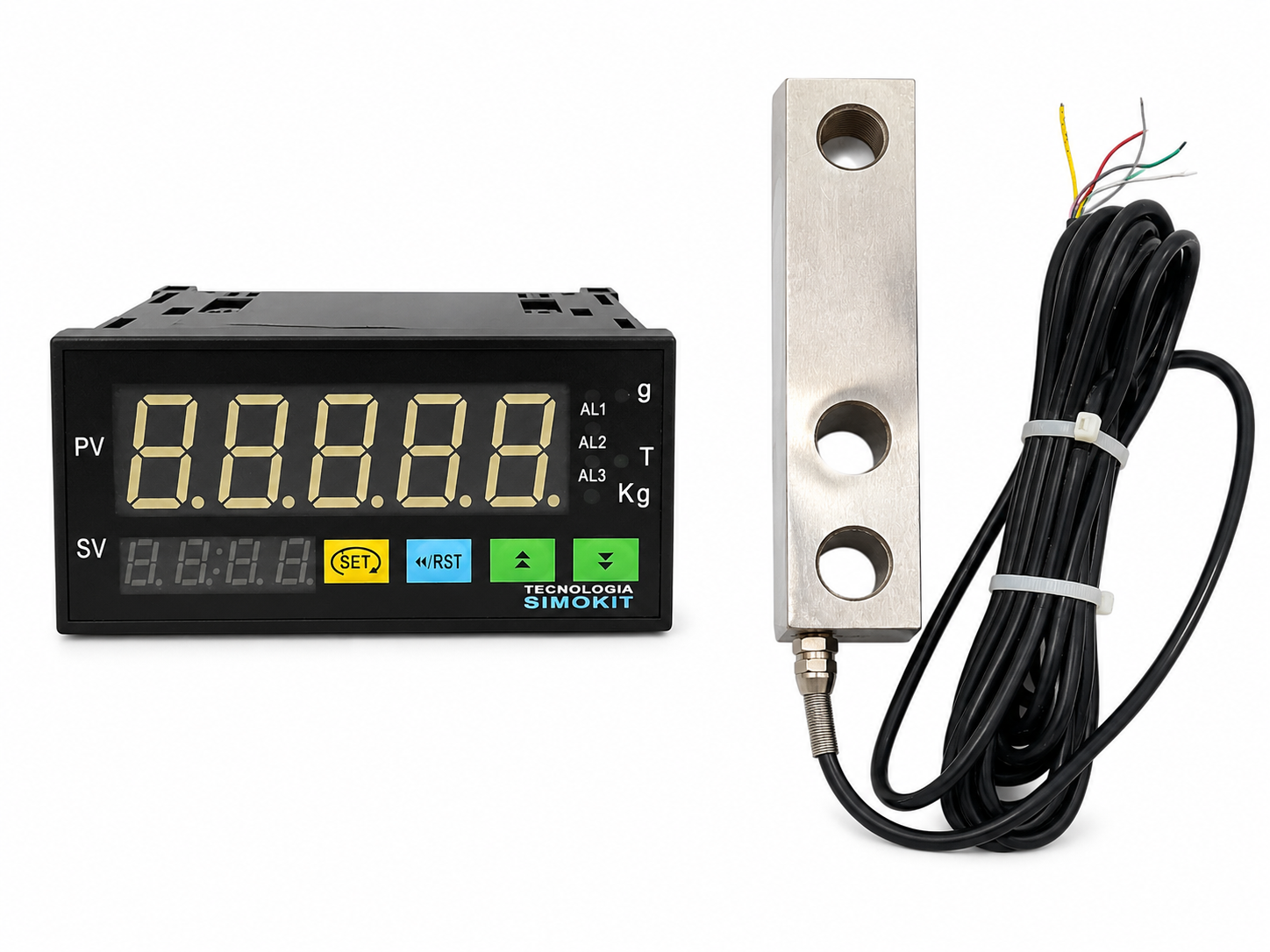 Kit CLP indicador de peso 2 reles + Célula de carga Tipo I 5T