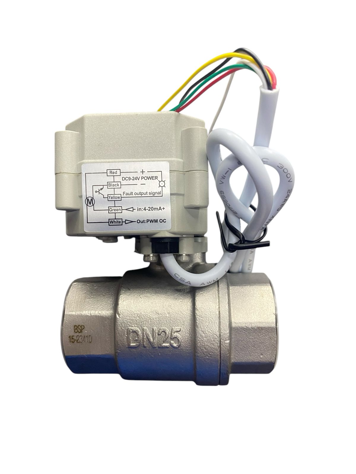 Válvula Esfera Reta Inox DN25 Proporcional 4-20mA