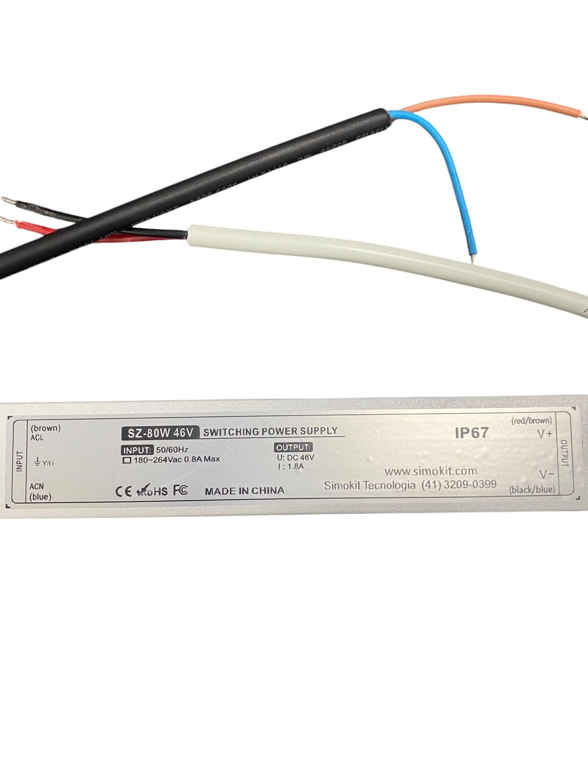 Fonte Blindada IP67 46Vdc 1.8A 80W 220V